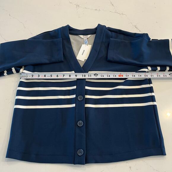 NWT Spanx Air Essentials Striped Cardigan Sweater Navy and White - Picture 8 of 11
